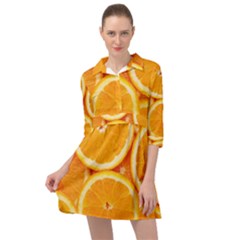 Oranges Textures, Close-up, Tropical Fruits, Citrus Fruits, Fruits Mini Skater Shirt Dress by nateshop