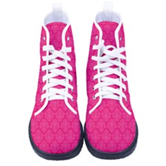 Pink Pattern, Abstract, Background, Bright, Desenho Men s High-top Canvas Sneakers by nateshop