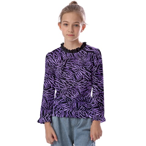 Enigmatic Plum Mosaic Kids  Frill Detail T-shirt by dflcprintsclothing