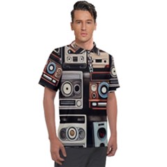 Retro Cameras Old Vintage Antique Technology Wallpaper Retrospective Men s Polo T-shirt by Grandong