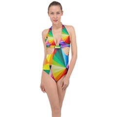 Bring Colors To Your Day Halter Front Plunge Swimsuit by elizah032470