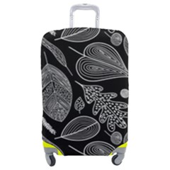 Leaves Flora Black White Nature Luggage Cover (medium) by Maspions