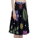 Embroidery Seamless Pattern With Flowers A-Line Full Circle Midi Skirt With Pocket View3