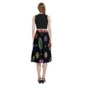 Embroidery Seamless Pattern With Flowers A-Line Full Circle Midi Skirt With Pocket View4