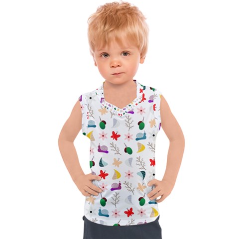 Snails Butterflies Pattern Seamless Kids  Sport Tank Top by Maspions