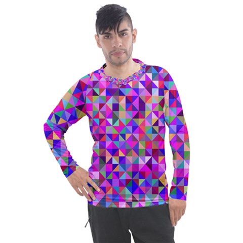 Floor Colorful Triangle Men s Pique Long Sleeve T-shirt by Maspions