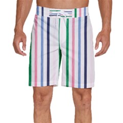 Stripes Pattern Abstract Retro Vintage Men s Beach Shorts by Maspions