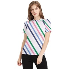 Retro Vintage Stripe Pattern Abstract Women s Short Sleeve Rash Guard by Maspions