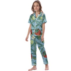 Spring Time Kids  Satin Short Sleeve Pajamas Set by AlexandrouPrints