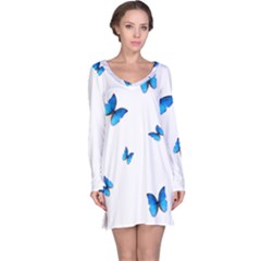 Butterfly-blue-phengaris Long Sleeve Nightdress by saad11