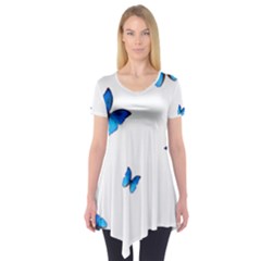 Butterfly-blue-phengaris Short Sleeve Tunic  by saad11