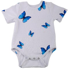 Butterfly-blue-phengaris Baby Short Sleeve Bodysuit by saad11