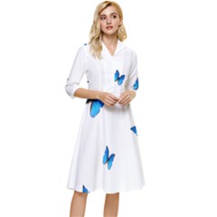 Butterfly-blue-phengaris Classy Knee Length Dress by saad11