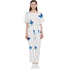 Butterfly-blue-phengaris Batwing Lightweight Chiffon Jumpsuit by saad11