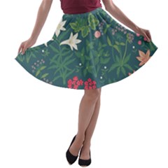 Spring Design  A-line Skater Skirt by AlexandrouPrints