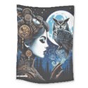 Steampunk Woman With Owl 2 Steampunk Woman With Owl Woman With Owl Strap Medium Tapestry View1