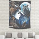 Steampunk Woman With Owl 2 Steampunk Woman With Owl Woman With Owl Strap Medium Tapestry View2