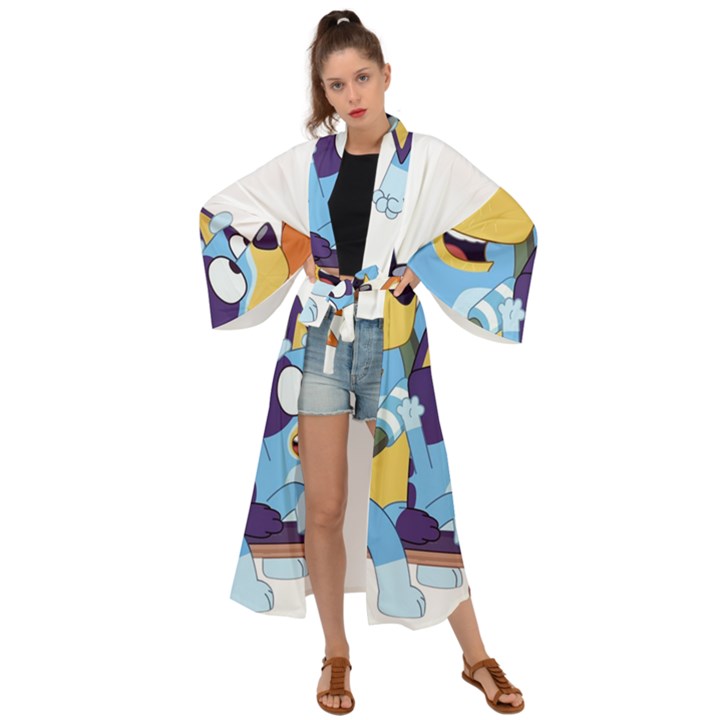 bluey Maxi Kimono