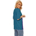 Teal and Fushia Tukutuku Oversized Basic T-Shirt View3