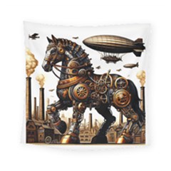 Steampunk Horse Punch 1 Square Tapestry (small) by CKArtCreations