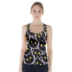 Cat Pattern Pet Drawing Eyes Racer Back Sports Top by Maspions