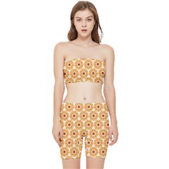 Pattern Shape Design Art Drawing Stretch Shorts And Tube Top Set by Maspions