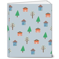 House Trees Pattern Background 8  X 10  Softcover Notebook by Maspions