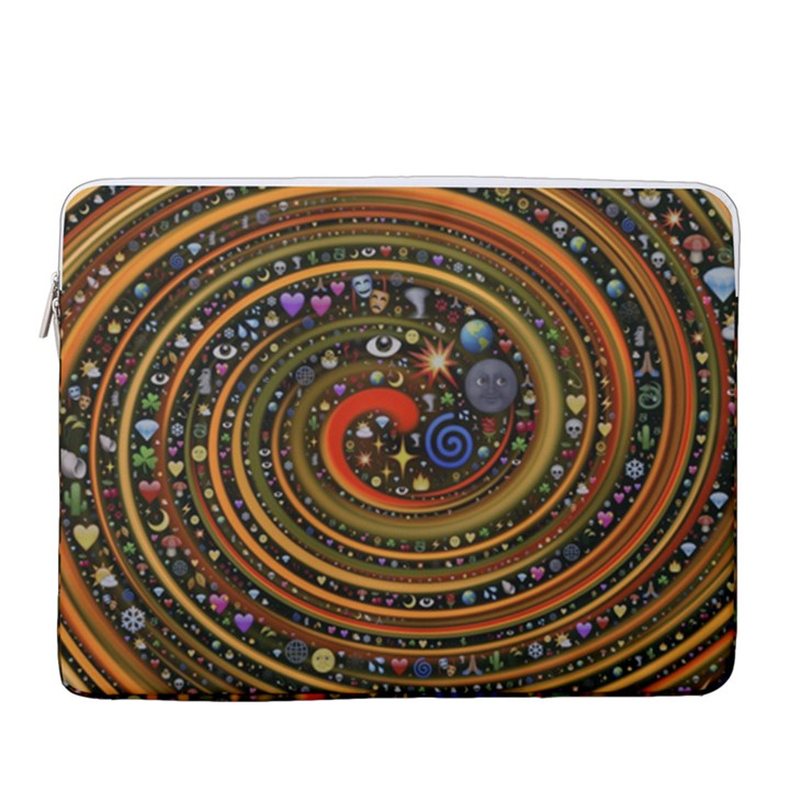 Swirl Vortex Emoji Cyclone Motion Art 15  Vertical Laptop Sleeve Case With Pocket