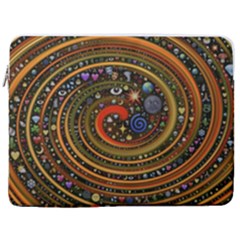 Swirl Vortex Emoji Cyclone Motion Art 17  Vertical Laptop Sleeve Case With Pocket by Paksenen