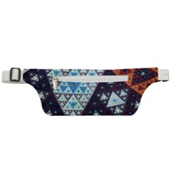 Fractal Triangle Geometric Abstract Pattern Active Waist Bag by Cemarart