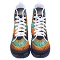 Eye Bird Feathers Vibrant Men s High-Top Canvas Sneakers View1