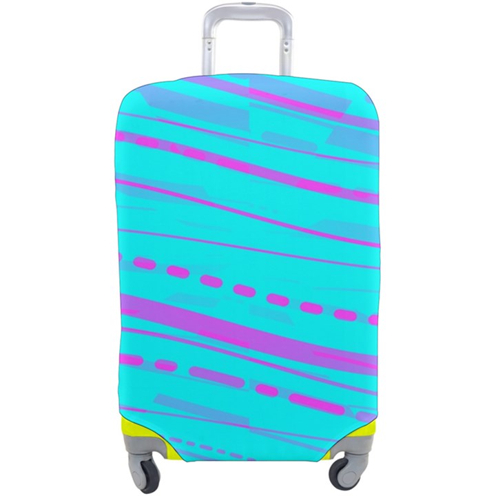 Wave Stripe Pattern Design Aqua Luggage Cover (Large)