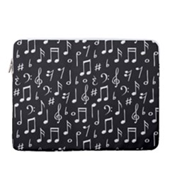 Chalk Music Notes Signs Seamless Pattern 15  Vertical Laptop Sleeve Case With Pocket by Ravend