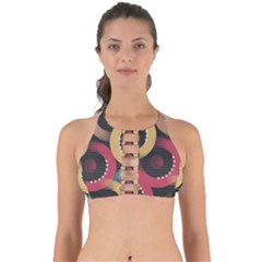 Circle Colorful Shine Line Pattern Geometric Perfectly Cut Out Bikini Top by Proyonanggan