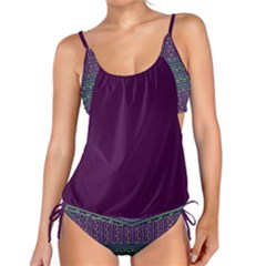 Damask Classic Print Purple Tankini Set by dollfacedesignz1