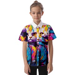 Wild Cat Kids  Short Sleeve Shirt by Sosodesigns19