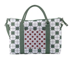 Retro Traditional Vintage Geometric Flooring Green Carry-on Travel Shoulder Bag by DimSum