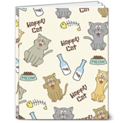 Happy Cats Pattern Background 8  X 10  Softcover Notebook by Grandong