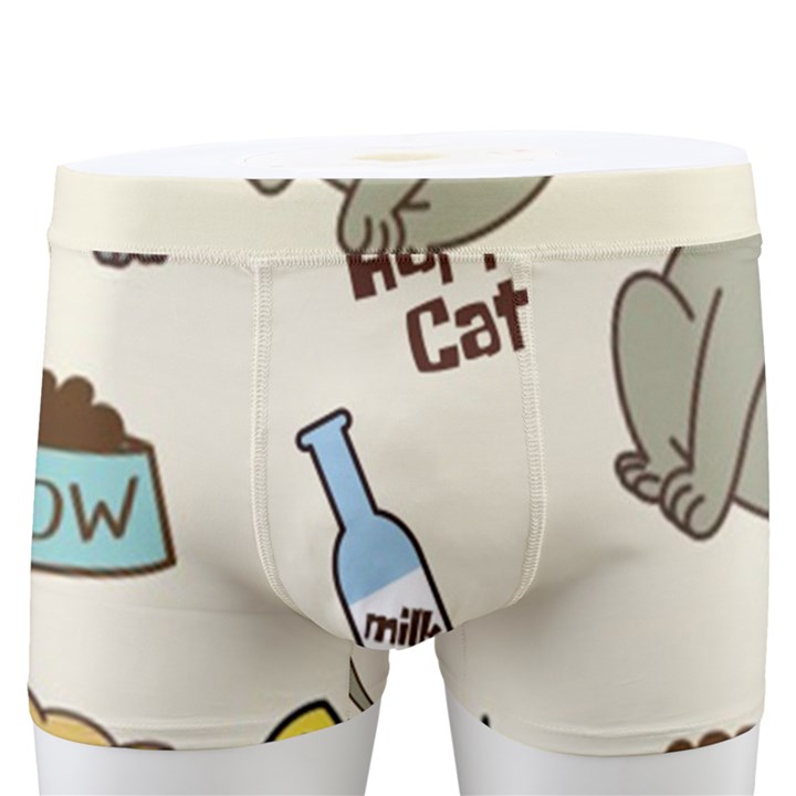 Happy Cats Pattern Background Men s Boxer Briefs