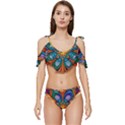 Pattern 2 Ruffle Edge Tie Up Bikini Set	 View1