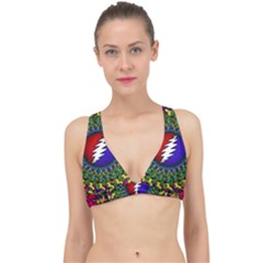 Grateful Dead Bear Pattern Classic Banded Bikini Top by Maspions