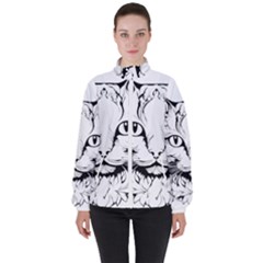 Cat - Artistic Paper Cut Women s High Neck Windbreaker by 2607694c