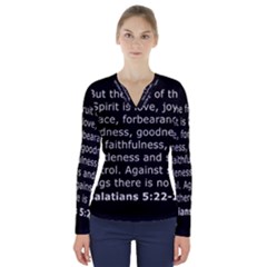 Galatians 5 V-neck Long Sleeve Top by RiverRootz