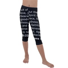 Galatians 5 Kids  Lightweight Velour Capri Leggings  by RiverRootz