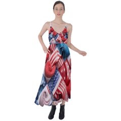 Us Presidential Election Colorful Vibrant Pattern Design  Tie Back Maxi Dress by dflcprintsclothing