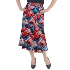 Us Presidential Election Colorful Vibrant Pattern Design  Midi Mermaid Skirt by dflcprintsclothing