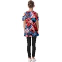 Us presidential election colorful vibrant pattern design  Fold Over Open Sleeve Top View2