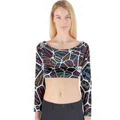 Mental Human Experience Mindset Long Sleeve Crop Top by Paksenen