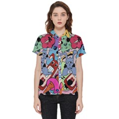 Graffiti Monster Street Theme Short Sleeve Pocket Shirt by Bedest