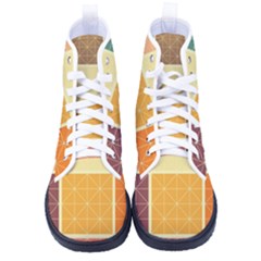 Square Cube Shape Colourful Women s High-top Canvas Sneakers by Proyonanggan